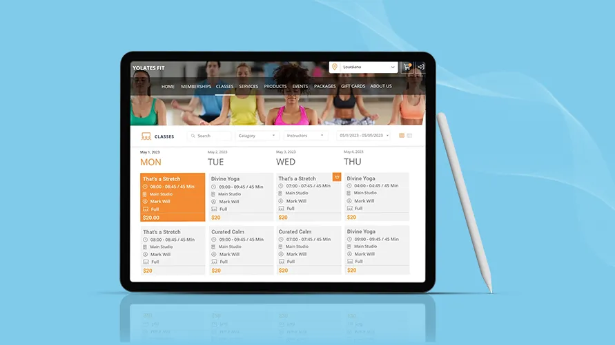 Wellyx yoga booking software